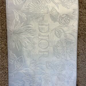 Dior White Embossed Floral Velvet Pouch GWP